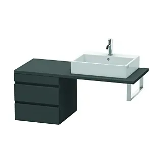 Duravit DuraStyle Waschtisch-Unterschrank DS533704949 50 x 54,8 cm, graphit matt, für Konsole, 2 Schubkästen