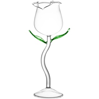 Operitacx Rosenweingläser, Rosenform, Weingläser, romantische Blumen, Martini-Gläser für Feiertage, Partys, Feiern, 400 ml