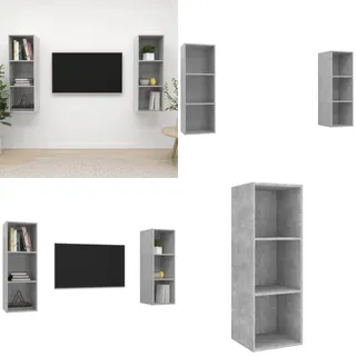 Tv-wandschränke 2 Stk. Betongrau Holzwerkstoff - Wandregal - Schrank Für Hifi