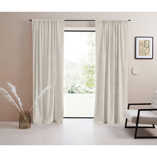 LeGer Home by Lena Gercke Vorhang Samt Ladina, Stangendurchzug (1 St), blickdicht, Polyester, blickdicht, gewebt, verschiedene Größen, 1 Stück, Bestseller beige 140 cm x 145 cm