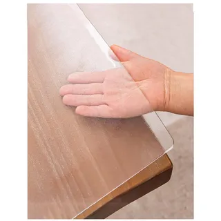 Tischfolie Transparent 80x130cm Mattiert Outdoor Tischschutz Tischdecke Durchsichtig Transparente Tischtuch Durchsichtige Tischdecke 2mm Abwaschbar PVC Plastik-Tischdecken Folie Tischschutzfolie