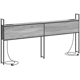 vidaXL Kopfteil mit Stauraum mit Ladestation Grau Sonoma 180 cm 859823