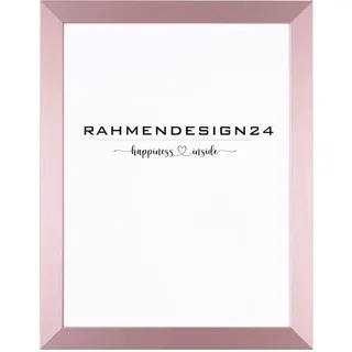 Rahmendesign24 Bilderrahmen Milano 42x59,4 (DIN A2) Roségold Fotorahmen, Wechselrahmen, Posterrahmen, Puzzlerahmen