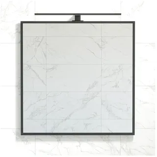Badezimmerspiegel BORGSTED 80x80 cm schwarz - Schwarz