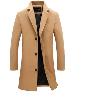 Stilvolle Oberbekleidung Herren Winter Trenchcoat mit klassischem Revers geeignet für jeden Anlass (L Khaki)