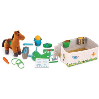 Melissa & Doug Feed & Groom Horse Care Play Set , Pretend Play , Play Set , 3+ , Gift for Boy or Girl