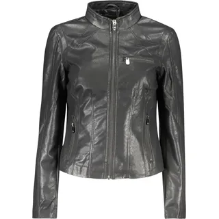 Modische Damenjacke Schwarz mit Taschen und Reißverschluss - Schwarz - XS
