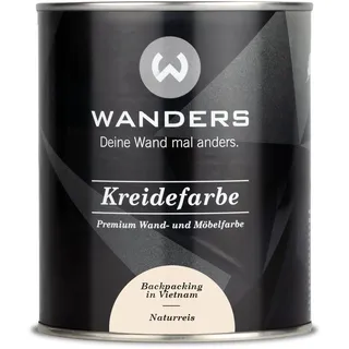 Wanders Shabby Chic Kreidefarbe 750 ml - Naturreis/Sehr Helles Beige - Küchenmöbellack und Möbelfarbe ohne Schleifen. Chalk Paint, für Holz & mehr. Hohe Deckkraft, schnell trocknend