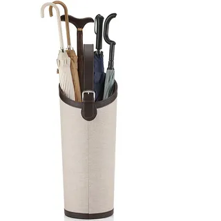 Schirmständer/umbrella stand Regenschirmständer aus Leder mit großer Kapazität, Regenschirm-Halter für 5-10 lange Schirme, Regenschirm-Rang mit Auffangwanne und Haken für Eingänge, Terrassen, Garagen,