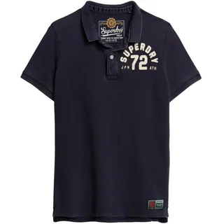 Superdry Herren Poloshirt - Vintage Athletic Polo, Logo, einfarbig Marine M