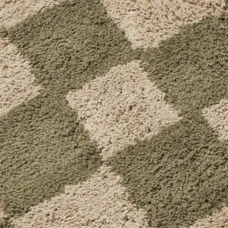 Ferm Living Mara Kinderteppich 80 x 150 cm Elm Green / Warm Sand