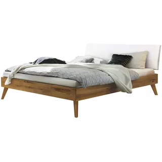 Hasena Massivholzbett Pesaro 90 x 200 cm Holz Braun Wildeiche