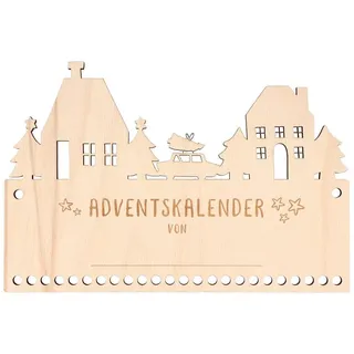 Spruchreif® Adventskalender Holz-Adventskalender zum Befüllen, Geschenk für Weihnachten