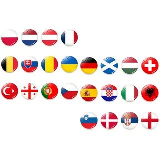 Kühlschrankmagnet mit europäischer Landesflagge, magnetisch, für Europa, Reisen, Land-Souvenir, Schule, Büro, Whiteboard-Aufkleber, geeignet für Kühlschrank, Geschirrspüler, Metallschrank, 24 Stück