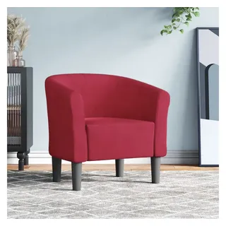 furnicato Cocktailsessel Eleganter Clubsessel Weinrot 70 x 56 x 68 cm (1-St), Weich gepolsterter Samtsessel mit stabilem Gestell aus Massivholz rot