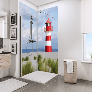 Schulte Duschrückwand 'DecoDesign' Leuchtturm 210 x 90 x 90 cm, über Eck