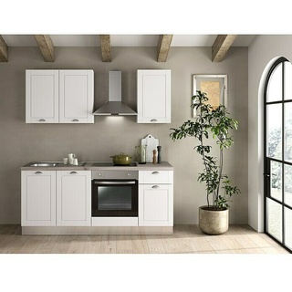 Marinelli Cucine Küchenzeile Adriana  (Breite: 195 cm, Weiß, Mit Elektrogeräten)