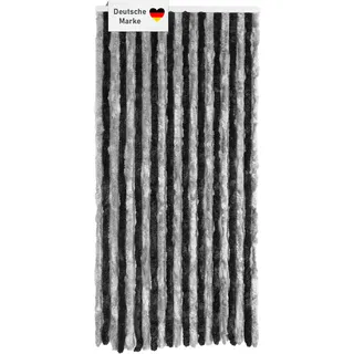 Flauschvorhang 90x200cm anthrazit-schwarz, Fliegenschutz, Türvorhang Wohnwagen