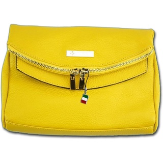 FLORENCE Clutch Florence 2in1 Echtleder Damentasche gelb (Clutch, Clutch), Damen Tasche Echtleder gelb, Made-In Italy gelb