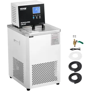 Vevor Labor-Kühl-/Umwälzpumpe, 6 l Kühler für Niedertemperatur-Kühlflüssigkeit, 23 °F–212 °F, Umwälzpumpen-Kühler, LCD-Display, Wasserbad-Umwälzwasserkühlung aus Edelstahl 304