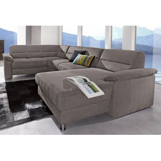 sit&more Wohnlandschaft, inklusive Boxspring/Federkern-Polsterung, wahlweise mit Bettfunktion grau