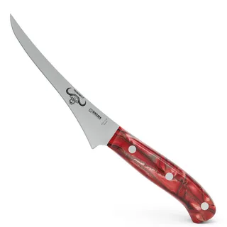 Giesser seit 1776 - Made in Germany - Filetiermesser 17 cm Red Diamond, PremiumCut Filet No 1, Filiermesser, Acryl, rot, rostfrei, deutsches Grillmesser scharf, 1910 s 17 rd