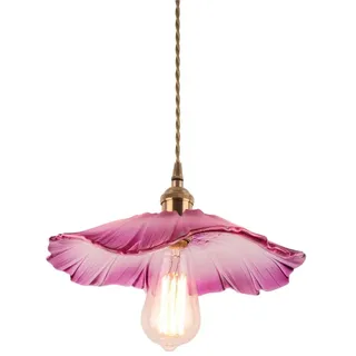 MODEBHD Rosa Glas-Pendellampen, blumenförmiger Lampenschirm, Hängelampen, Messingbeschläge, Deckenbeleuchtung, E27-Sockel, Kronleuchter, hängende Deckenlampe, Kücheninsel, Eingänge, Nachttisch