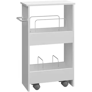 [en.casa] Servierwagen, Rollwagen Katra 67x40x20 cm Weiss