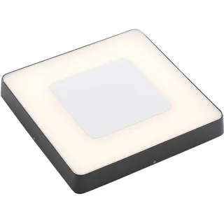LUCANDE LED Außendeckenleuchte Sora Aluminium 27 cm 3,5 cm inkl. Bewegungsmelder schwarz