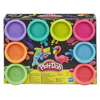 Play-Doh Knete E5063ES1, Neonfarben, ab 2 Jahren, farbig sortiert, 8 Dosen je 56g