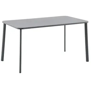 Sunfun Gastro Gartentisch  (L x B x H: 142,5 x 82,5 x 75 cm, Stahl, Night-Grey, Stapelbar)