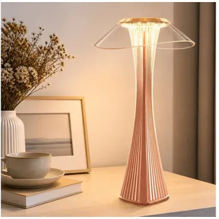 Nettlife LED Nachttischlampe Dimmbar Modern USB mit 3 Helligkeitsstufen Tischleuchte Tischlampe, Dimmbar, LED fest integriert, Naturweiß, Kaltweiß, Warmweiß, für Schlafzimmer, Büro, Wohnzimmer, Arbeitszimmer rosa