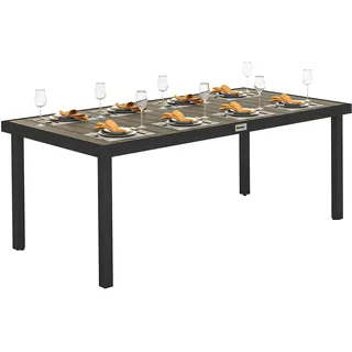 Outsunny Gartentisch 190 x 90 x 74 cm Naturholz/Grau