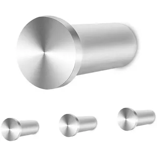 luxuskollektion Garderobenhaken Edelstahl 4er Pack Silber