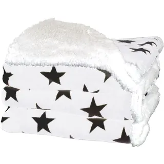 Wohndecke DELINDO LIFESTYLE "Sterne" Wohndecken Gr. B/L: 150 cm x 200 cm, weiß Kunstfaserdecken flauschig weich und beidseitig verwendbar, Kuscheldecke