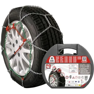 RD9 Schneeketten aus Metall, RD9 mm, Größe 90, Set mit 2 Stück, Handschuhe im Lieferumfang enthalten