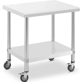 Royal Catering Edelstahltisch mit Rollen 60 x 80 cm