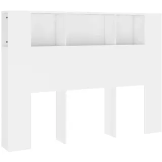 vidaXL Kopfteil mit Ablagen Weiß 140x18,5x104,5 cm