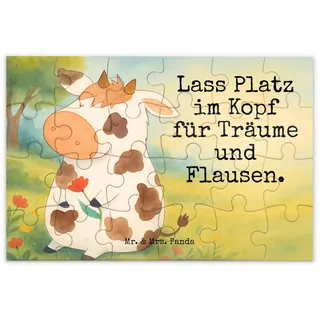 Mr. & Mrs. Panda Puzzle Kuh Design 24 Teile - Geschenk, 1000, Geduldspiel, 300, Bauernhof, Kühe, 2000, Motivtion, Magie, Spruch, Puzzlespiel, Hof