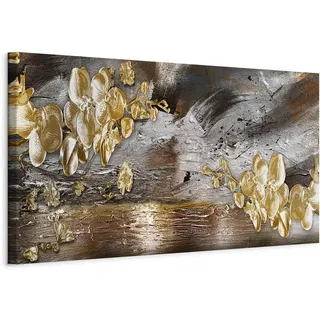 murando - Akustikbild Orchidee Textur Grau, 120x40 cm, 1-teilig, Wohnzimmer