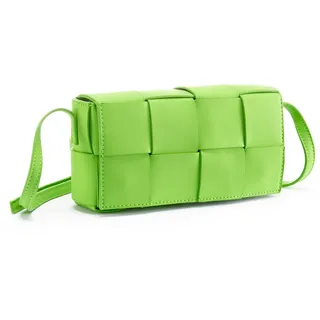 Umhängetasche VIVANCE Gr. B/H/T: 19 cm x 11 cm x 5 cm, grün Damen Taschen Handtaschen modischer Flecht Optik, Minibag, Handtasche VEGAN