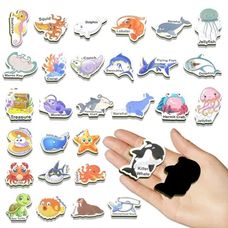Meafeng 42PCS Magnete Kinder für magnettafel, Kühlschrankmagnete Kinder, Kühlschrank Magnete Set, Magneten Kinder Spielzeug, Lernspiele ab 3 Jahre(U-Boot-Welt)