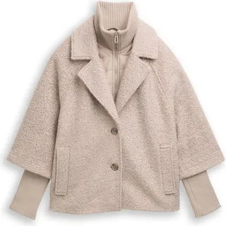 Tom Tailor Bouclé Cape Jacke 2-in-1-Look Beige 2XL