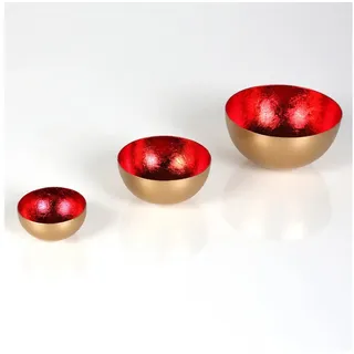 Casa Moro Teelichthalter Windlicht 3er Set rot gold romantisch Muttertag Tischdeko (einzigartige Wohn Deko Glamour Boho Chic), Ostern Geschenk-Idee Kerzenhalter Teelichter Meo Rot 70848-3R rot