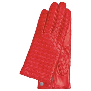GRETCHEN Lederhandschuhe Woven Gloves mit trendiger Flechtung rot 8