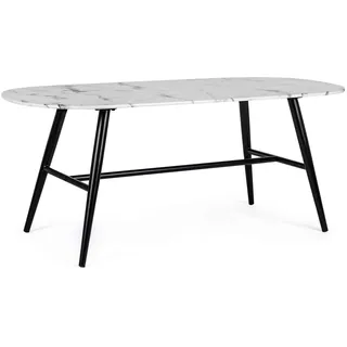 BIZZOTTO Couchtisch Marble Weiß Metall 110 x 50 x 45 cm