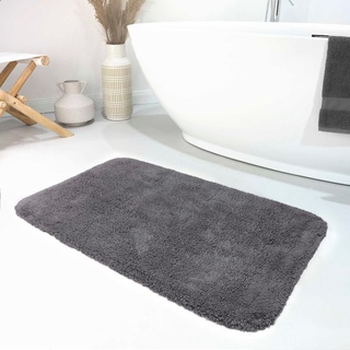 Badematte »Ole WB-2721«, Höhe 20 mm, fußbodenheizungsgeeignet, 100% Baumwollflor, waschbar, einfarbig, Badezimmerteppich, 48266258-0 grau 1 St.