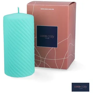 coco+cozy Stumpenkerze Stumpenkerzen Carla - türkis, 84 h Brenndauer, türkis blau