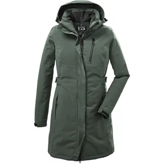 KILLTEC Damen Funktionsparka/Parka mit abzippbarer Kapuze KOW 165 WMN PRK, grüngrau, 42,