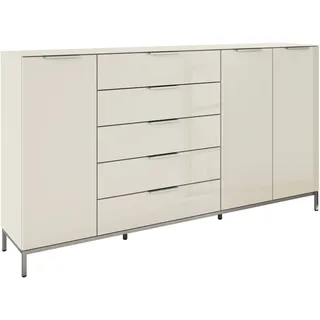 Rauch Kombikommode 200 x 110 x 42 cm Beige / Glas Beige